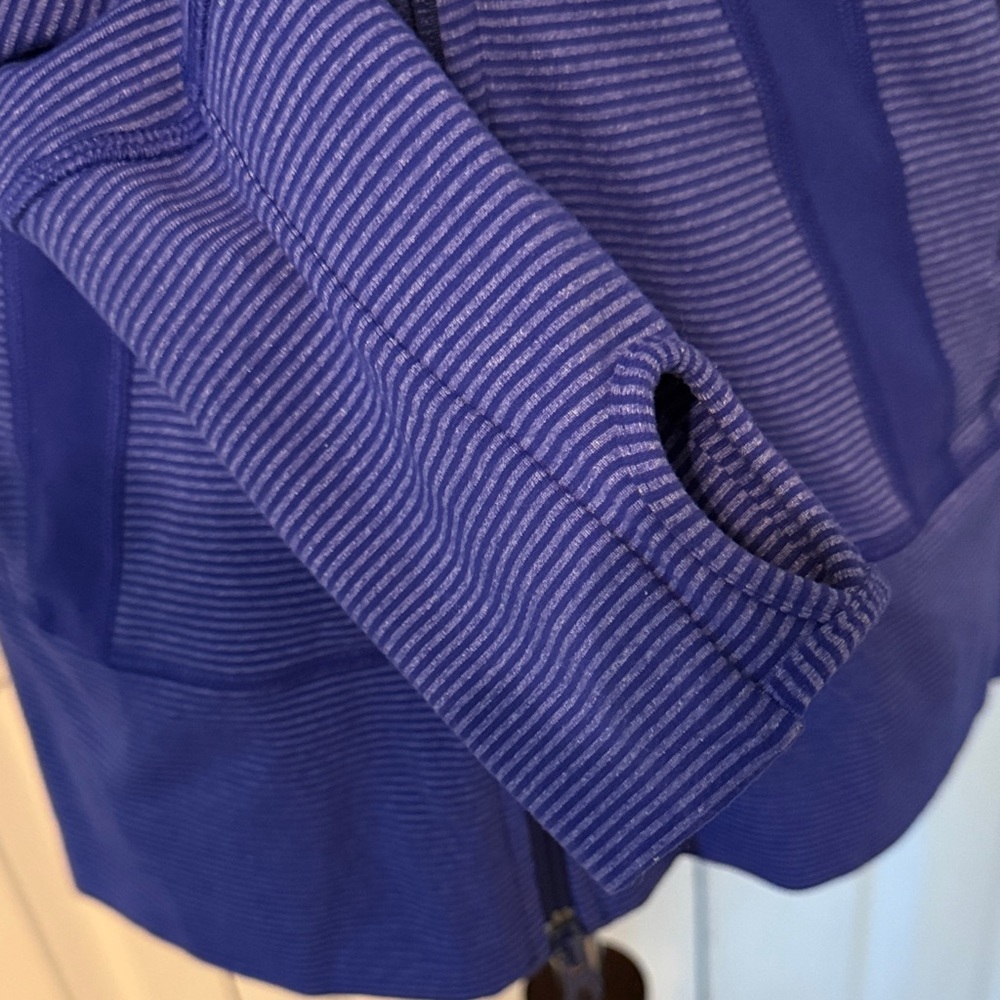 Lululemon Stride Full Zip Jacket Women's Tonka Stripe Pigment Blue Sz 8 - Picture 5 of 12